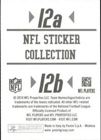 2010 Panini NFL Sticker Collection #12a / 12b Houston Texans Helmet / Indianapolis Colts Helmet Back