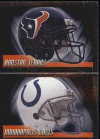 2010 Panini NFL Sticker Collection #12a / 12b Houston Texans Helmet / Indianapolis Colts Helmet Front