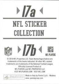 2010 Panini NFL Sticker Collection #17a / 17b Philadelphia Eagles Helmet / Washington Redskins Helmet Back