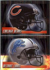 2010 Panini NFL Sticker Collection #18a / 18b Chicago Bears Helmet / Detroit Lions Helmet Front