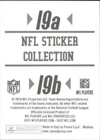 2010 Panini NFL Sticker Collection #19a / 19b Green Bay Packers Helmet / Minnesota Vikings Helmet Back
