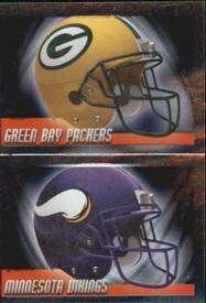 2010 Panini NFL Sticker Collection #19a / 19b Green Bay Packers Helmet / Minnesota Vikings Helmet Front