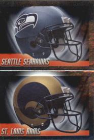 2010 Panini NFL Sticker Collection #23a / 23b Seattle Seahawks Helmet / St. Louis Rams Helmet Front