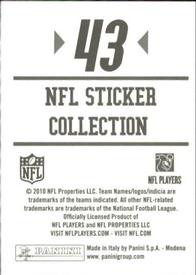 2010 Panini NFL Sticker Collection #43 Ronnie Brown Back