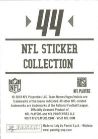 2010 Panini NFL Sticker Collection #44 Davone Bess Back