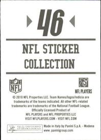 2010 Panini NFL Sticker Collection #46 Brian Hartline Back