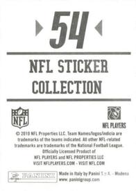 2010 Panini NFL Sticker Collection #54 Ricky Williams Back
