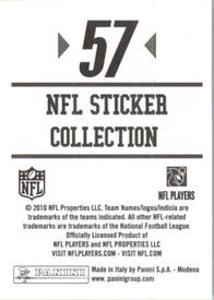 2010 Panini NFL Sticker Collection #57 Tom Brady Back