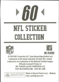 2010 Panini NFL Sticker Collection #60 Randy Moss Back