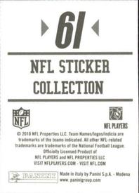 2010 Panini NFL Sticker Collection #61 Julian Edelman Back