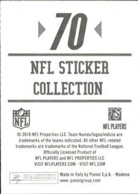 2010 Panini NFL Sticker Collection #70 Wes Welker Back