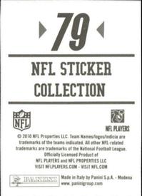 2010 Panini NFL Sticker Collection #79 Santonio Holmes Back