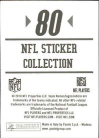 2010 Panini NFL Sticker Collection #80 Dustin Keller Back