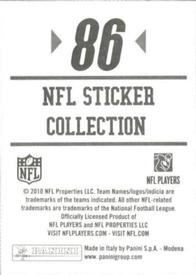 2010 Panini NFL Sticker Collection #86 Braylon Edwards Back