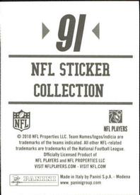 2010 Panini NFL Sticker Collection #91 Derrick Mason Back