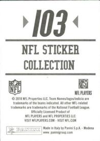 2010 Panini NFL Sticker Collection #103 Ray Lewis Back