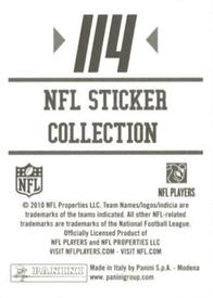 2010 Panini NFL Sticker Collection #114 Leon Hall Back