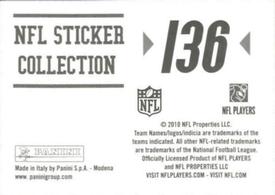 2010 Panini NFL Sticker Collection #136 Pittsburgh Steelers Logo Back