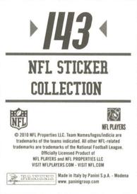 2010 Panini NFL Sticker Collection #143 Heath Miller Back