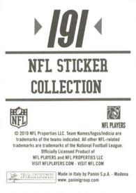 2010 Panini NFL Sticker Collection #191 Zach Miller Back