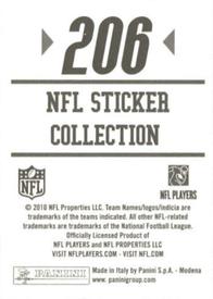 2010 Panini NFL Sticker Collection #206 Justin Gage Back