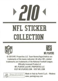 2010 Panini NFL Sticker Collection #210 Cortland Finnegan Back