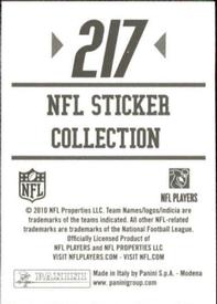2010 Panini NFL Sticker Collection #217 Kyle Orton Back