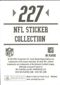2010 Panini NFL Sticker Collection #227 Elvis Dumervil Back