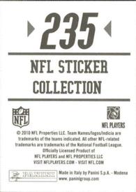 2010 Panini NFL Sticker Collection #235 Thomas Jones Back