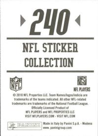 2010 Panini NFL Sticker Collection #240 Eric Berry Back