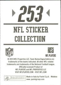 2010 Panini NFL Sticker Collection #253 Chaz Schilens Back