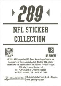 2010 Panini NFL Sticker Collection #289 Bradie James Back