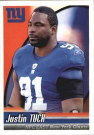 2010 Panini NFL Sticker Collection #305 Justin Tuck Front