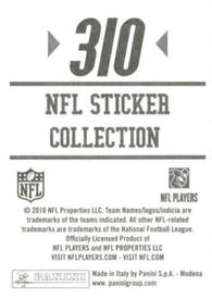 2010 Panini NFL Sticker Collection #310 Brandon Jacobs Back