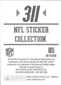 2010 Panini NFL Sticker Collection #311 Steve Smith Back