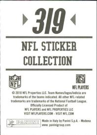 2010 Panini NFL Sticker Collection #319 Brent Celek Back