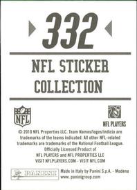2010 Panini NFL Sticker Collection #332 Devin Thomas Back