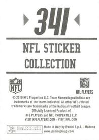2010 Panini NFL Sticker Collection #341 Clinton Portis Back