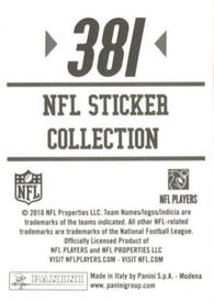 2010 Panini NFL Sticker Collection #381 Donald Driver Back