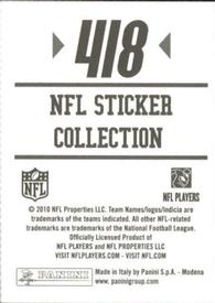2010 Panini NFL Sticker Collection #418 Brent Grimes Back