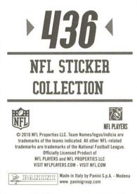 2010 Panini NFL Sticker Collection #436 Chris Gamble Back