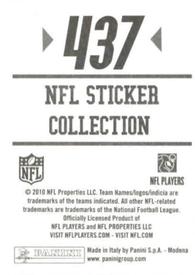 2010 Panini NFL Sticker Collection #437 DeAngelo Williams Back