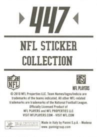 2010 Panini NFL Sticker Collection #447 Devery Henderson Back