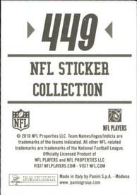 2010 Panini NFL Sticker Collection #449 Jonathan Vilma Back