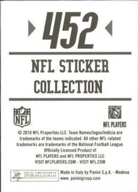 2010 Panini NFL Sticker Collection #452 Will Smith Back