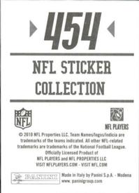 2010 Panini NFL Sticker Collection #454 Marques Colston Back