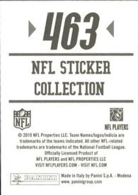 2010 Panini NFL Sticker Collection #463 Arrelious Benn Back
