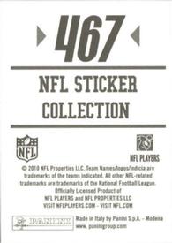 2010 Panini NFL Sticker Collection #467 Tanard Jackson Back
