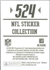 2010 Panini NFL Sticker Collection #524 Brandon Gibson Back