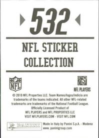 2010 Panini NFL Sticker Collection #532 James Butler Back